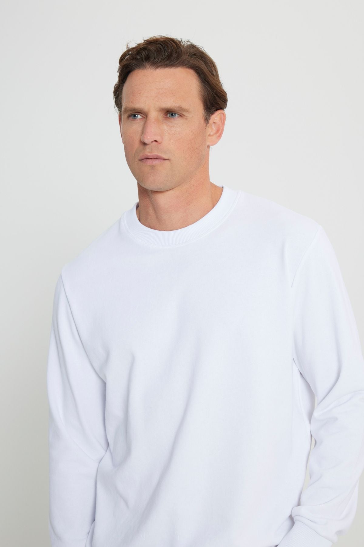 Men's White Standard Fit Normal Normal Cut Bike Cyprus 3 IP Cotton Sweatshirt