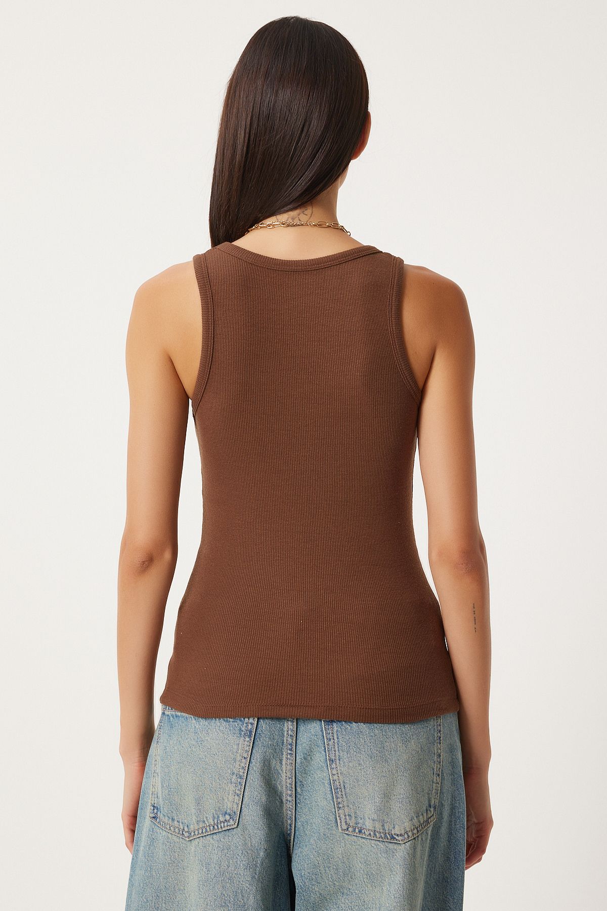 Female Brown White 2 Piece Wicks Thick Strap Knitted Athlete HJ00010