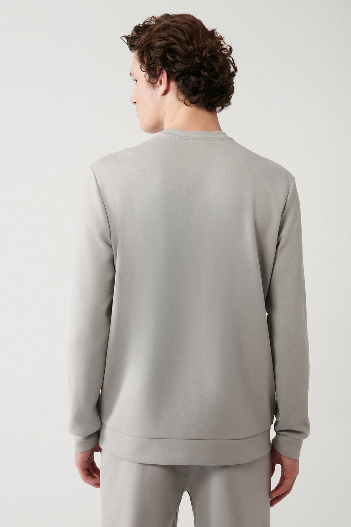 Men's gray bike collar flexible soft texture Interlok fabric Sweatshirt B001100