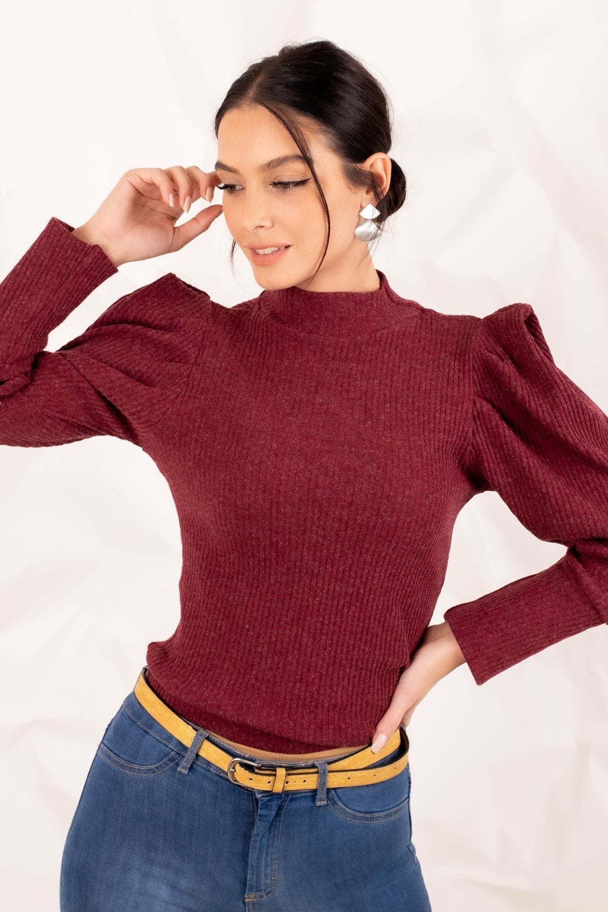 Female Bordeaux Watermelon Arm Triko Sweater ARM-20K001103