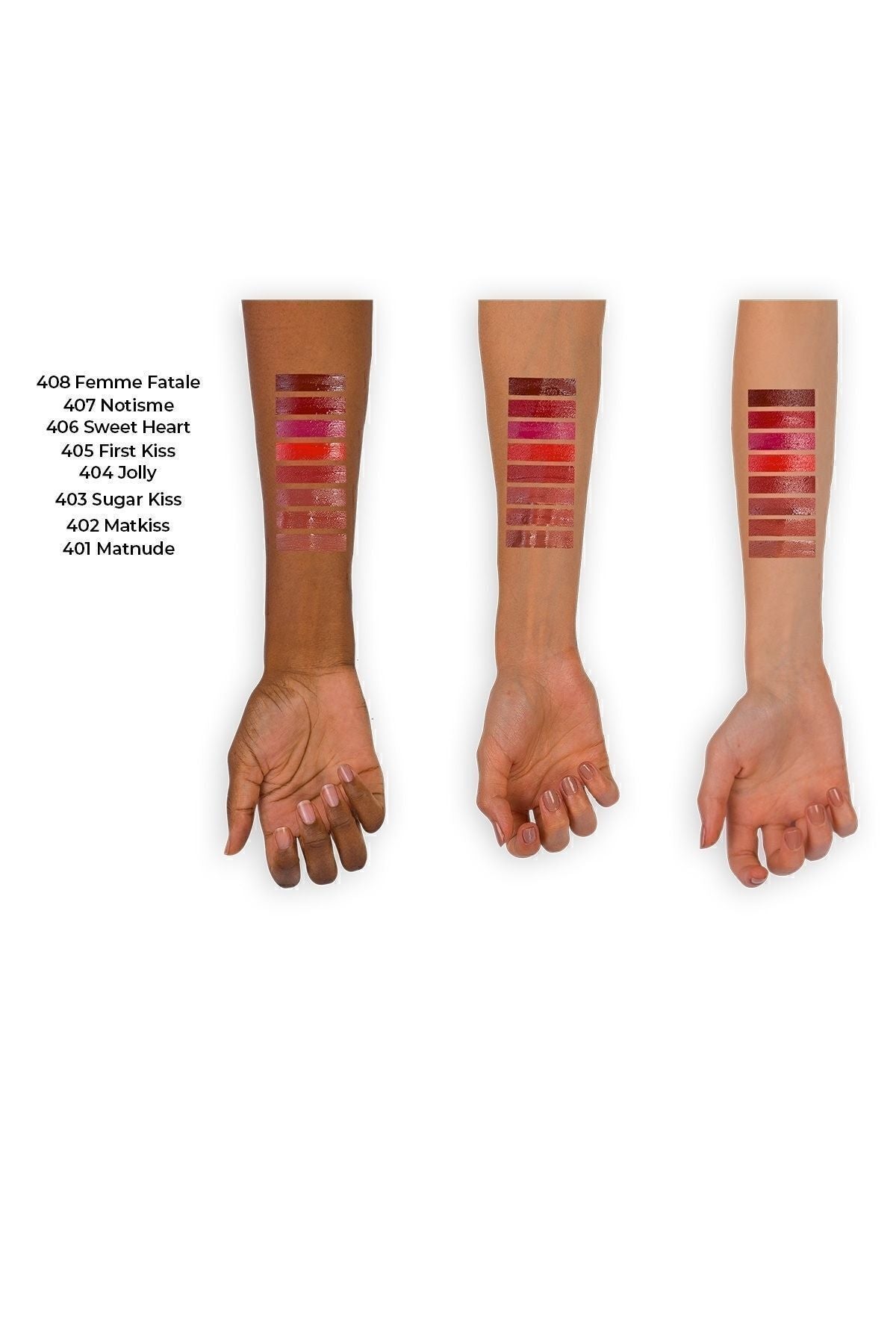 Mattemoist lipgloss semi -matte satin finish liquid lipstick 405 First Kiss - Pomegranate Flower