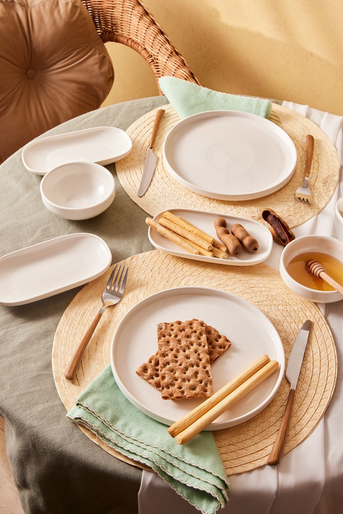 PARLA PORCELEEN 12 PIECES 6 PEOPLE BREAKFAST SET WHITE