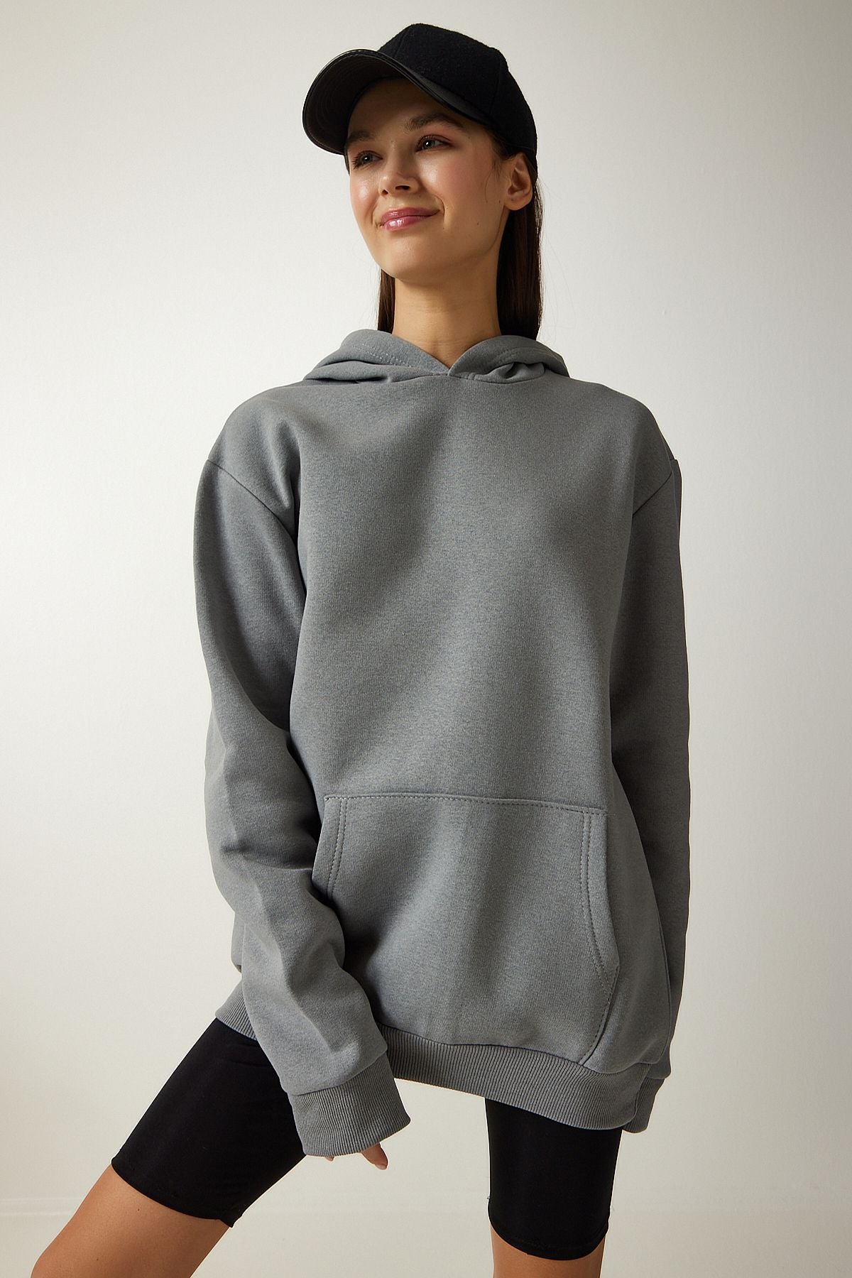 Women's gray hooded charted Sweatshirt OW00002