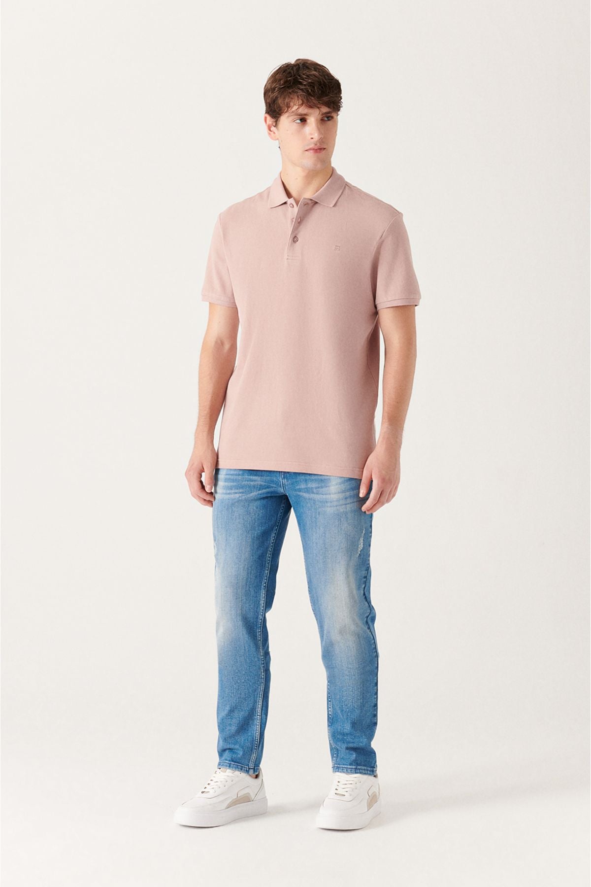 Men's powder 100 %cotton cool Polo Yaka T-shirt E001004