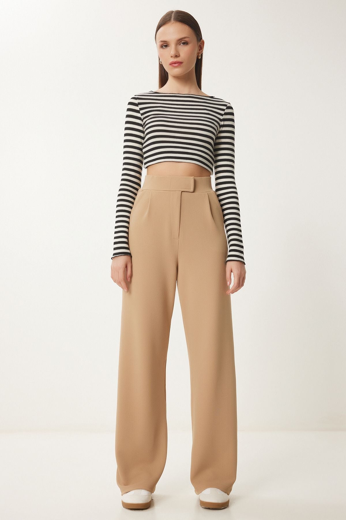 Female Biscuit Waist Card Casual Woven Pants RV00150