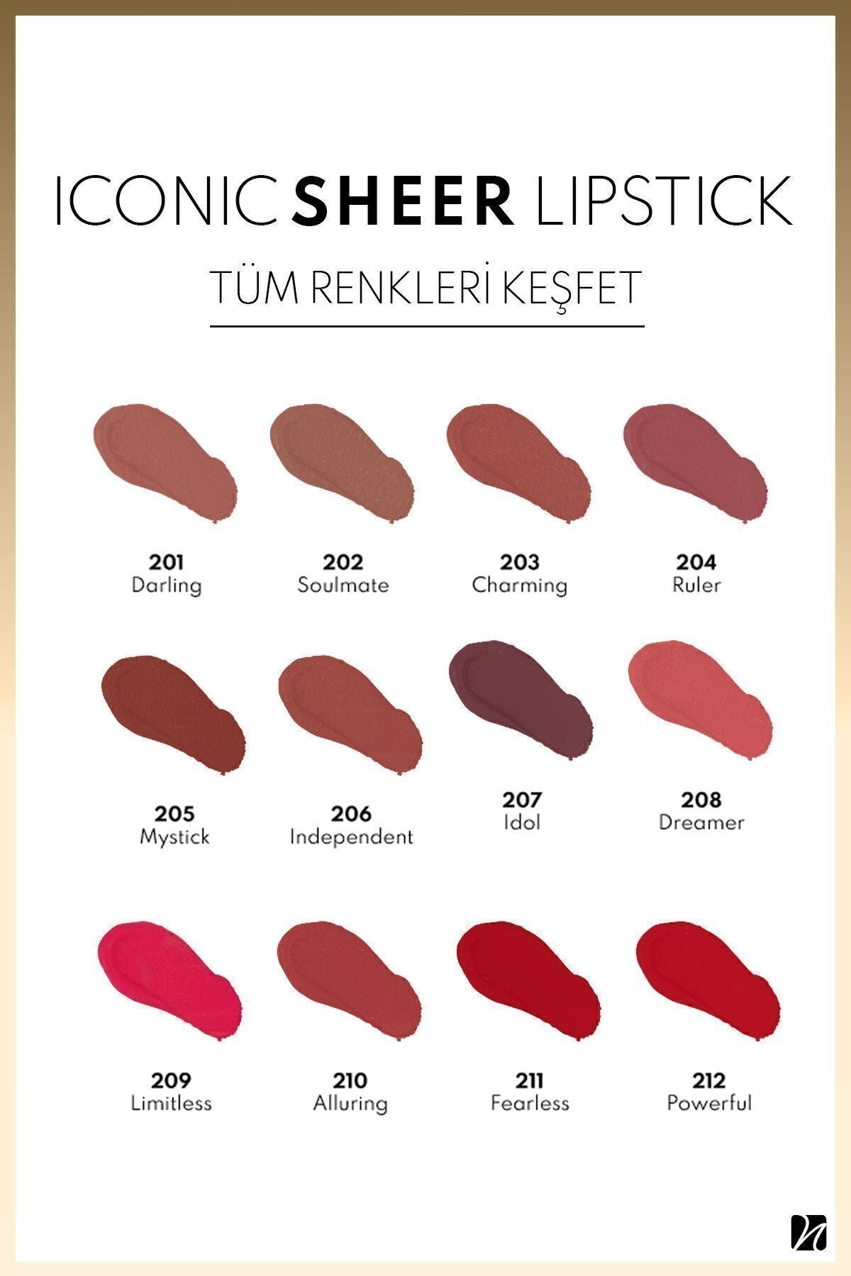 Iconic Sheer Lipstick Moisturizer Bright Lipstick 201 Darling - Nude