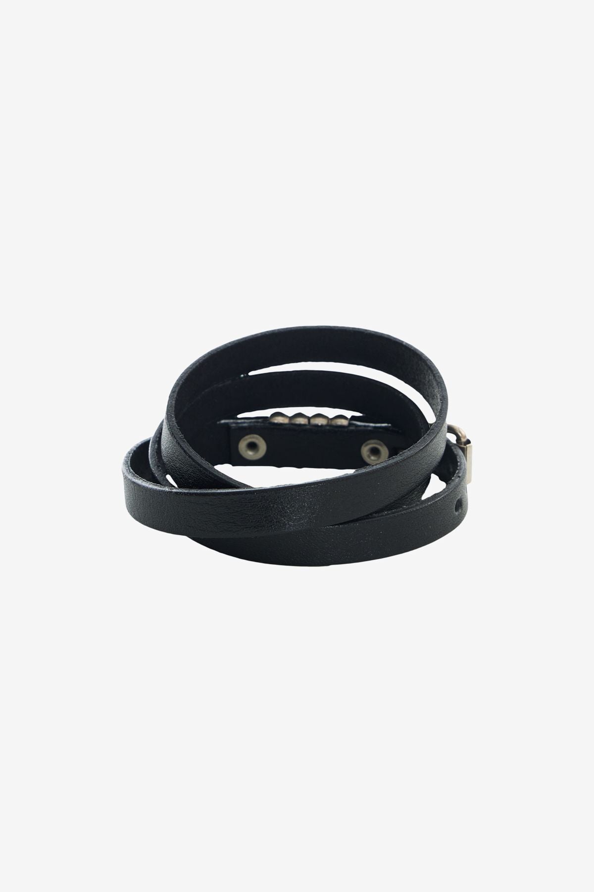 Men's Black Leather Bracelet