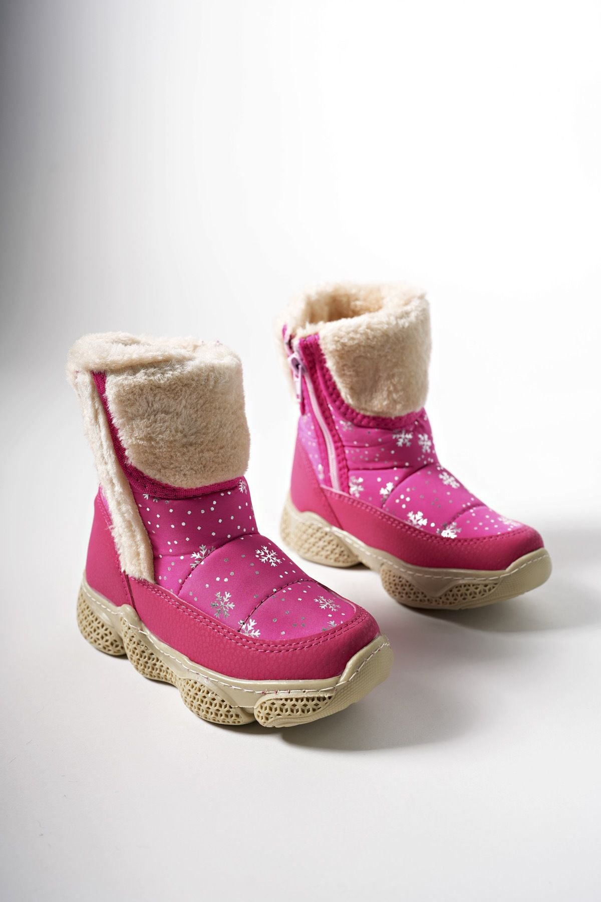 Szirnul Children Zipper Snow Boat 0012140 Fuchsia Patterned