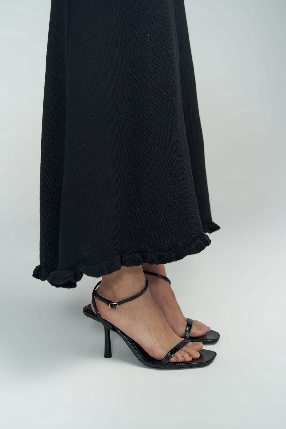 Angela Back Décollette Black Knitwear Dress