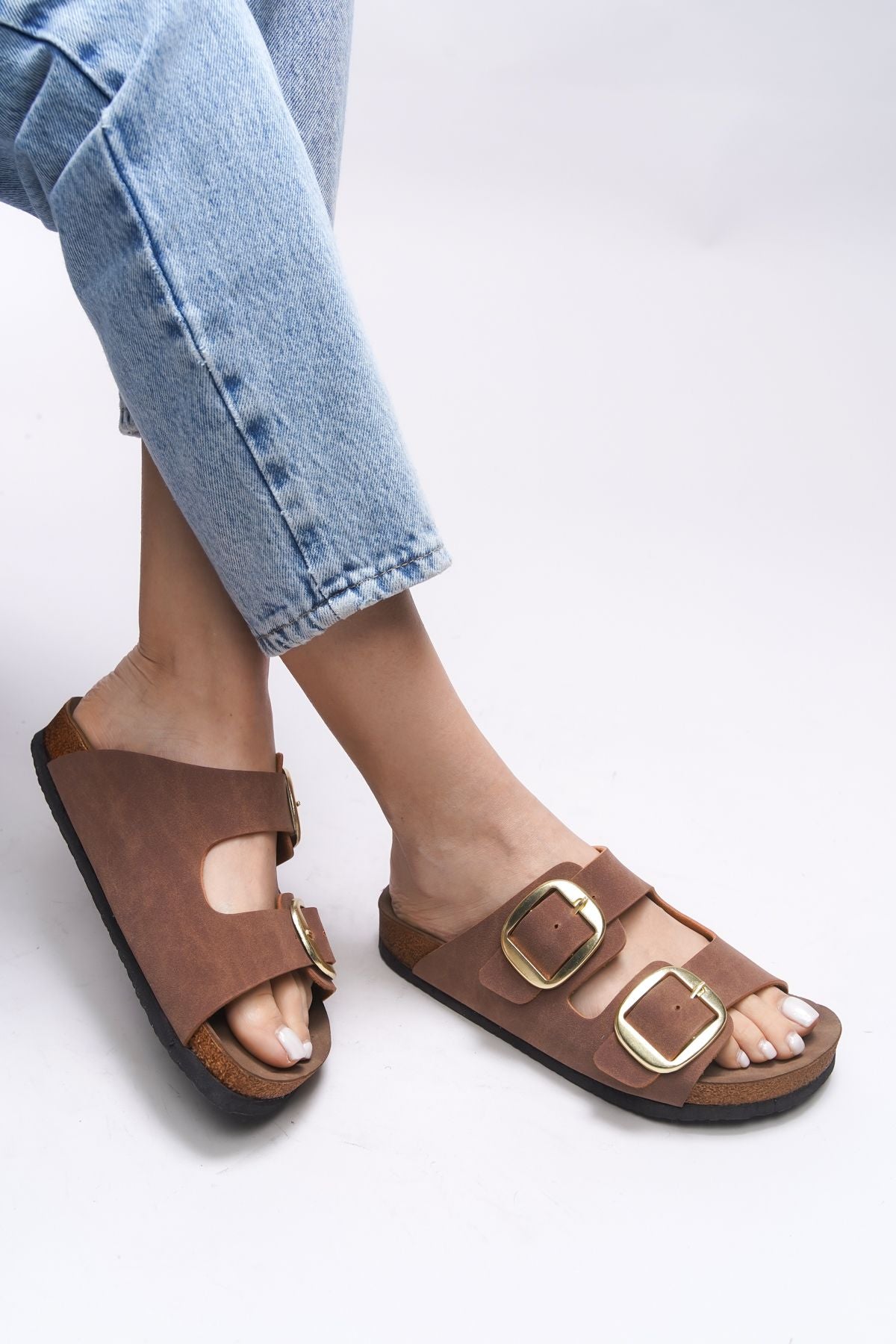 VYLSULA WOMEN'S DOUBLE BUKALI Slipper 0012602 Taba