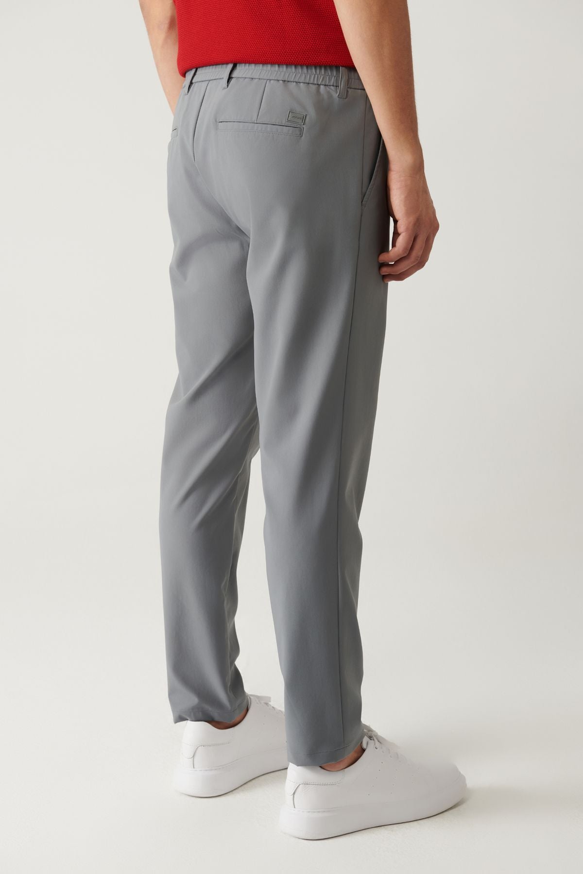 Men's gray waist rubber 360 degree flexible technical fabric pants A41y3077