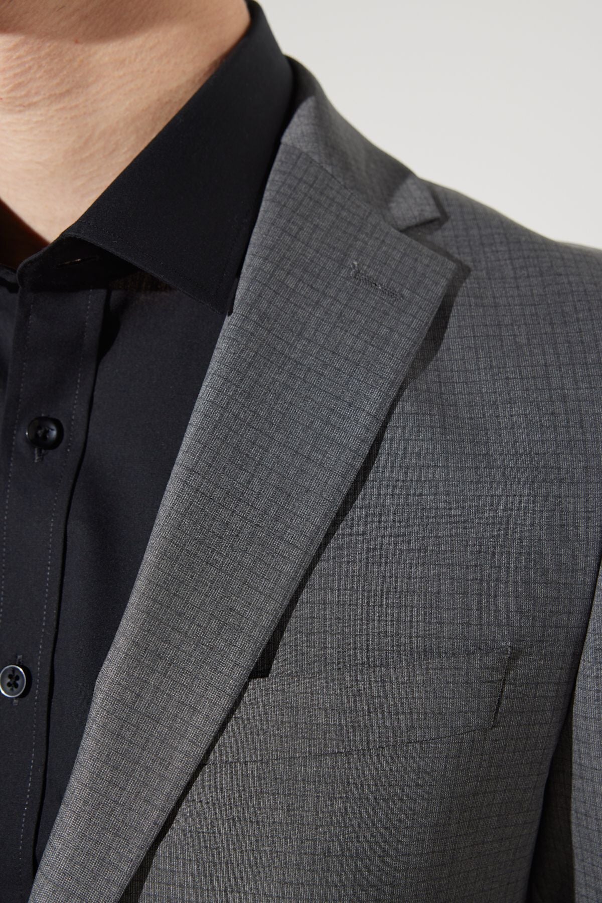 Men's Gray Extra Slim Fit Narn Cut Mono Yaka Square Wool Suit