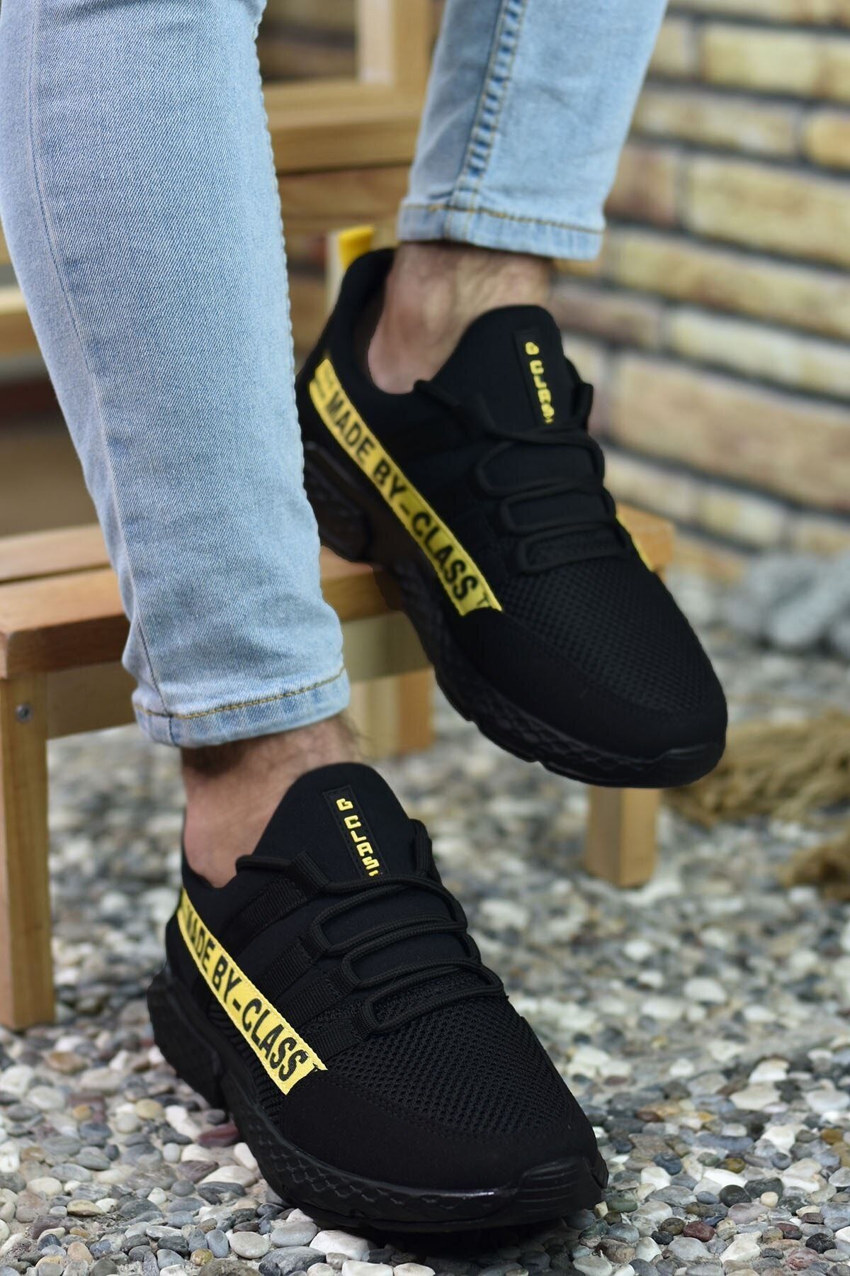 Black Yellow Men's Sneaker