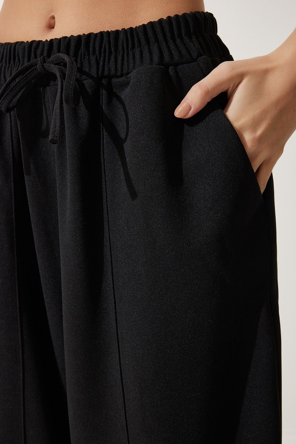 Women's black seasonal comfortable baggy pants oh00054