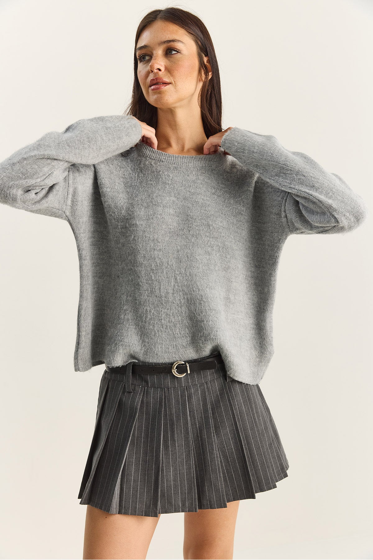 Women's Crew Neck Basic Knitwear Sweater 60285009
