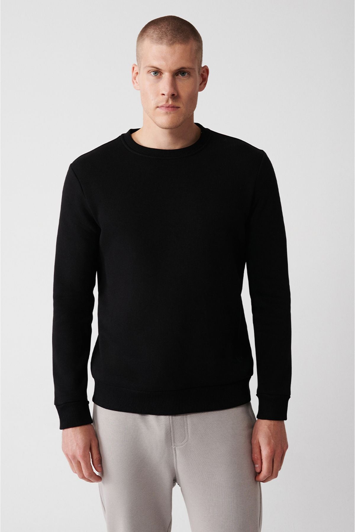 Men's black bike collar 3 -IP Cotton Sweatshirt E001017