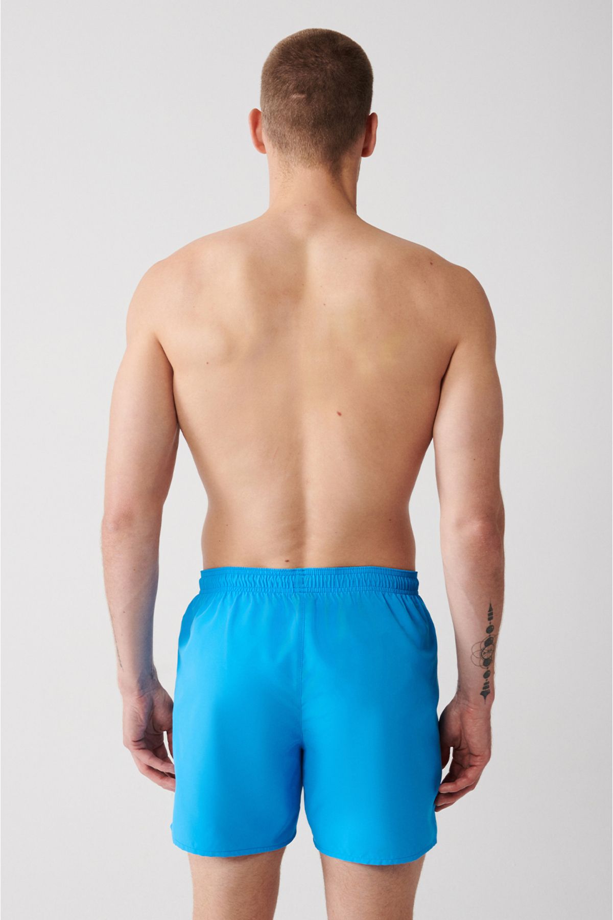 Men's white-turquoise fast-drying printed standard Size Mayo Sea Short E003802