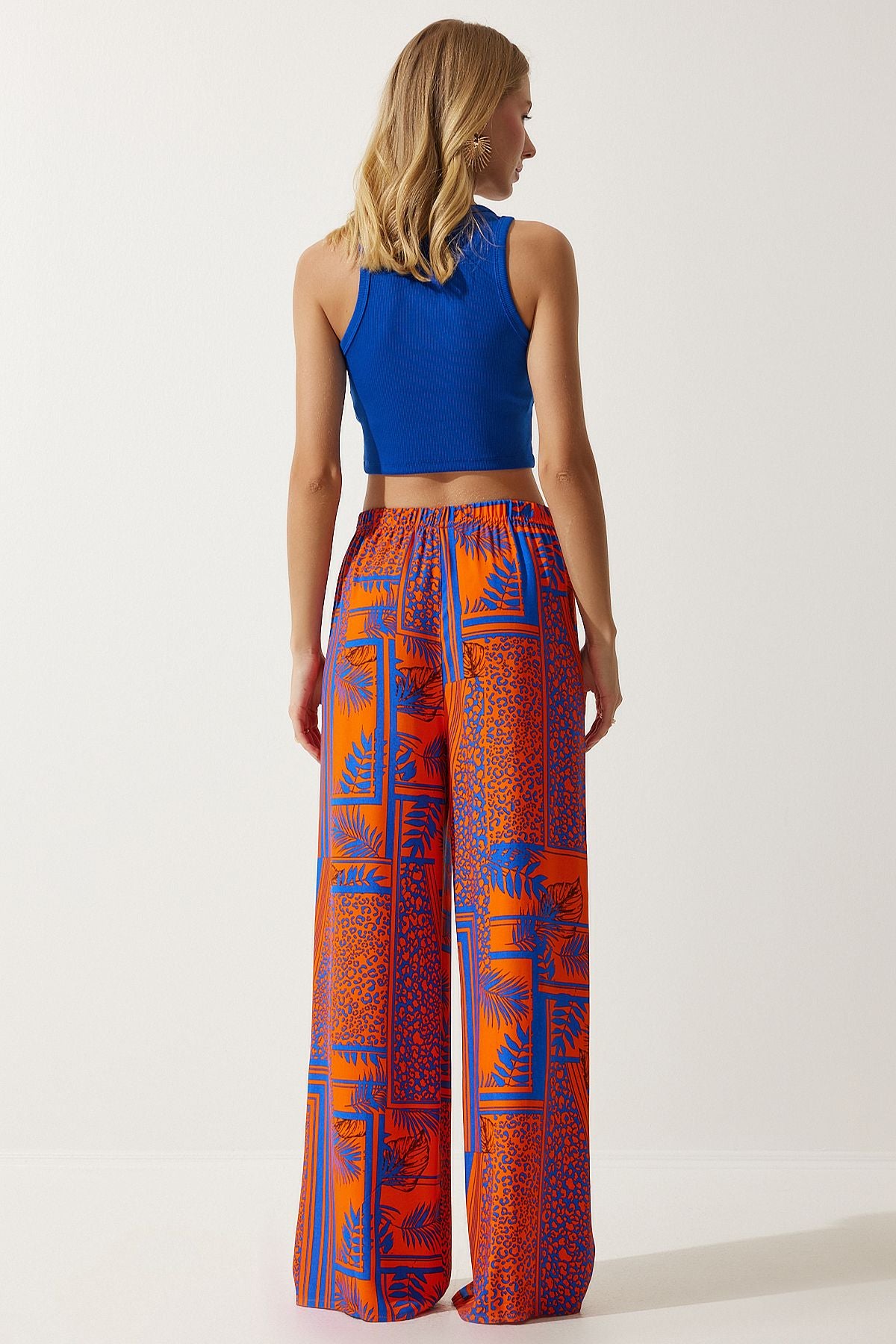 Female Oranj Patterned Visakon Palazzo Pants EN00606