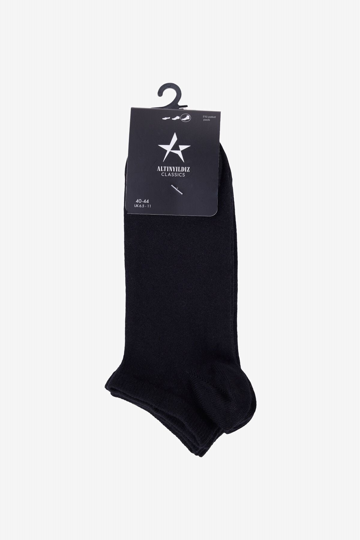 Men's Black 3 Piece Booties Socks