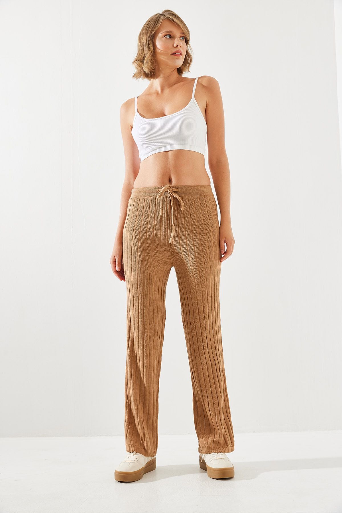 Women's waist rubber palazzo pants 20223118