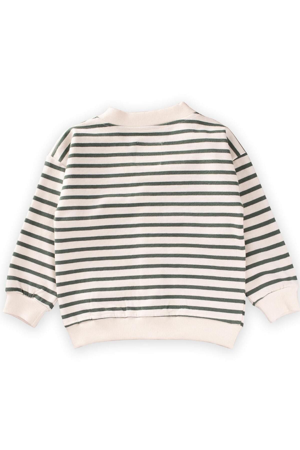 Striped cardigan 2-10 years old khaki green