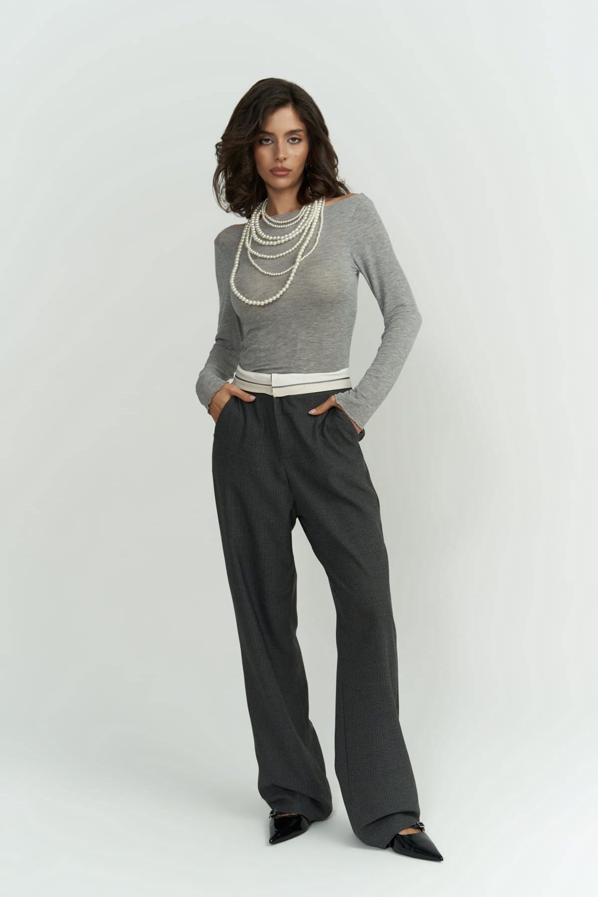 Zelmira Reverse Belt Smoked Pants