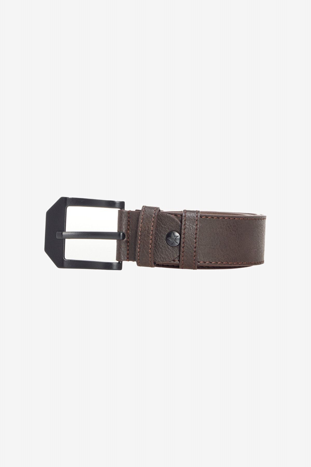 Men's Black-Brown Special Wooden Gift Boxed 2 Jeans Belt Set Damat Bohça
