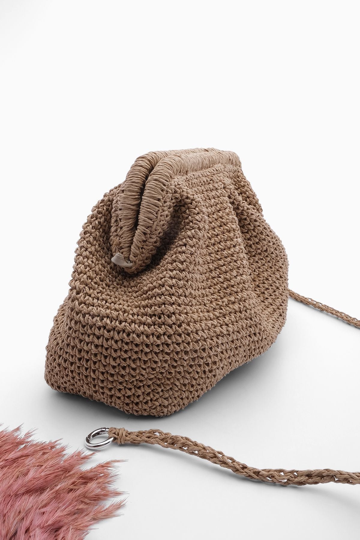 Woman HAND knit shoulder bag Fayer Naturel