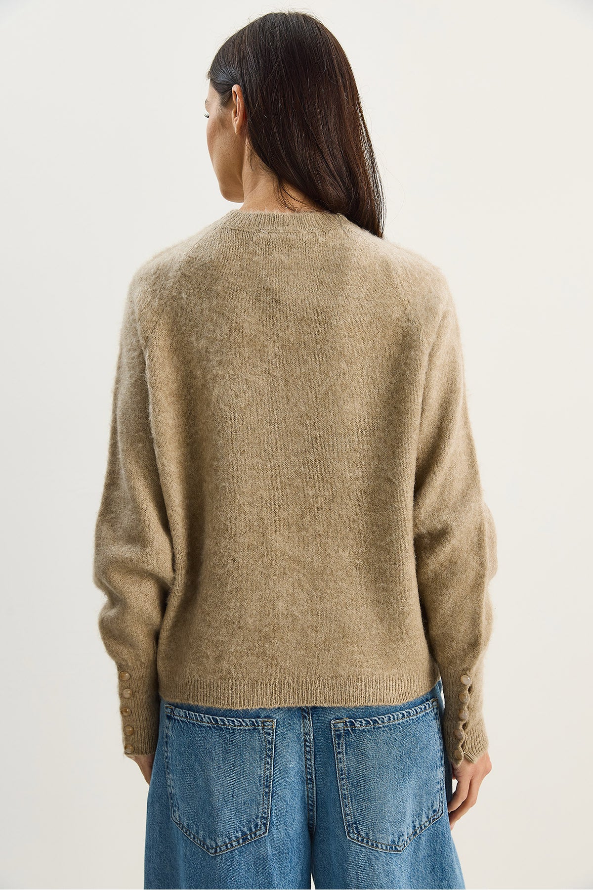 Women's Basic Knitwear Sweater with Button Sleeves TK251107 60283668