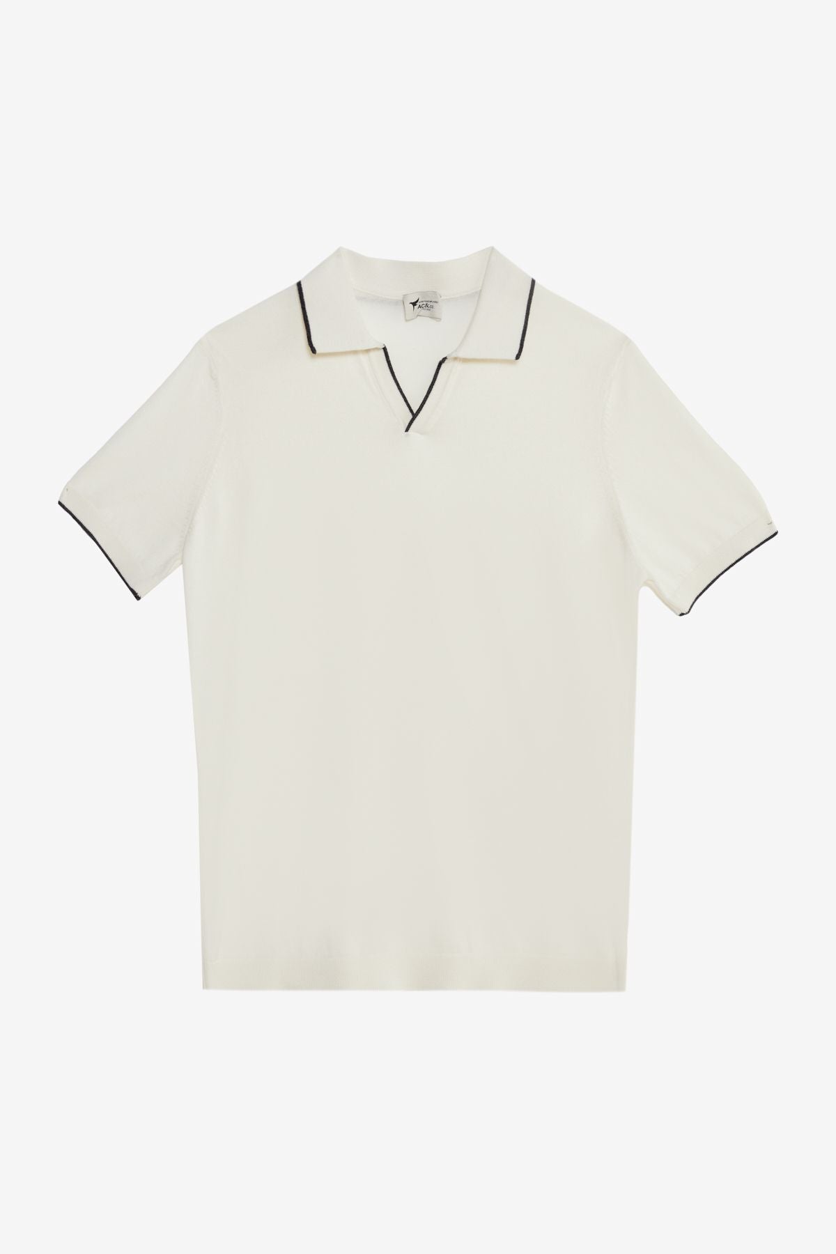 Men's Ecru 100 %Cotton Standard Fit Normal Cut Polico Triko T -shirt