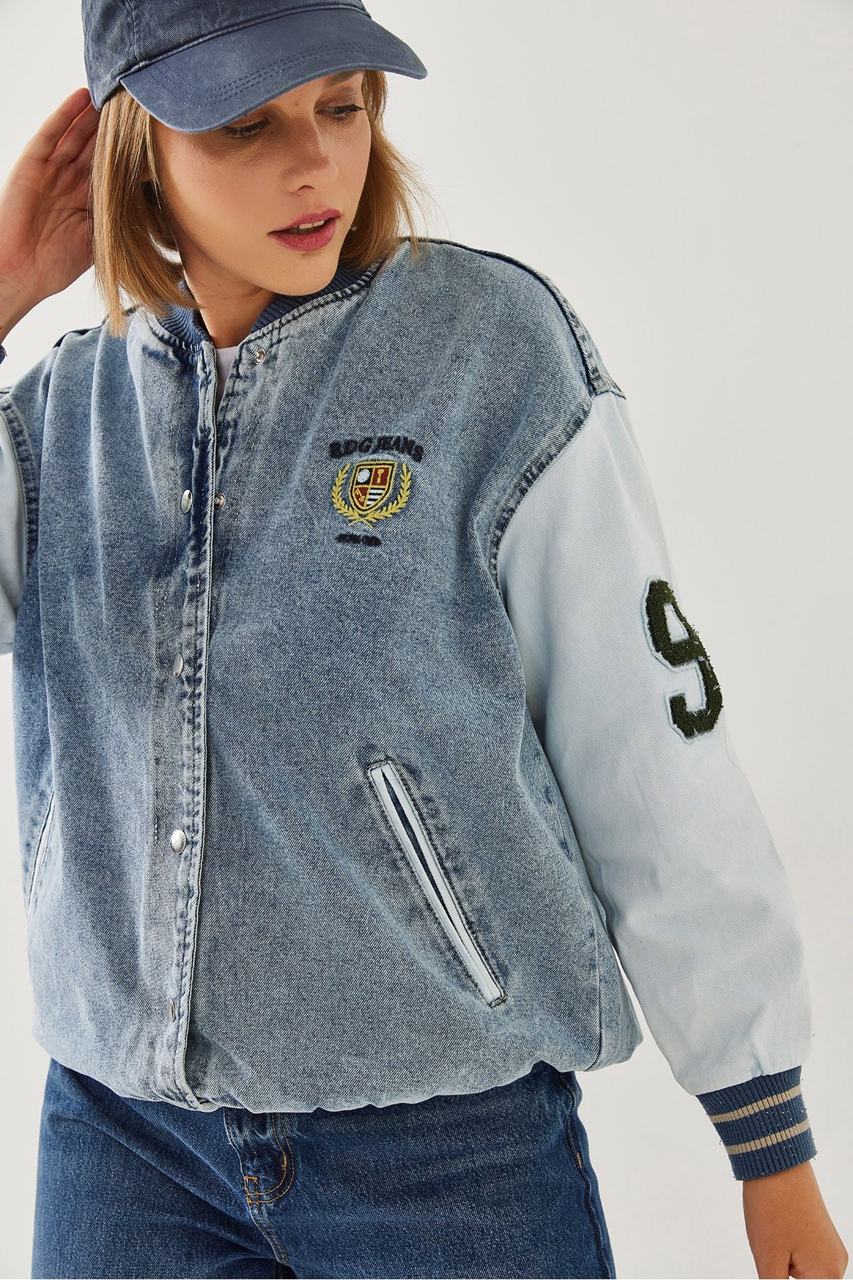 Woman embroidery Oversize Jean Jacket 85001044