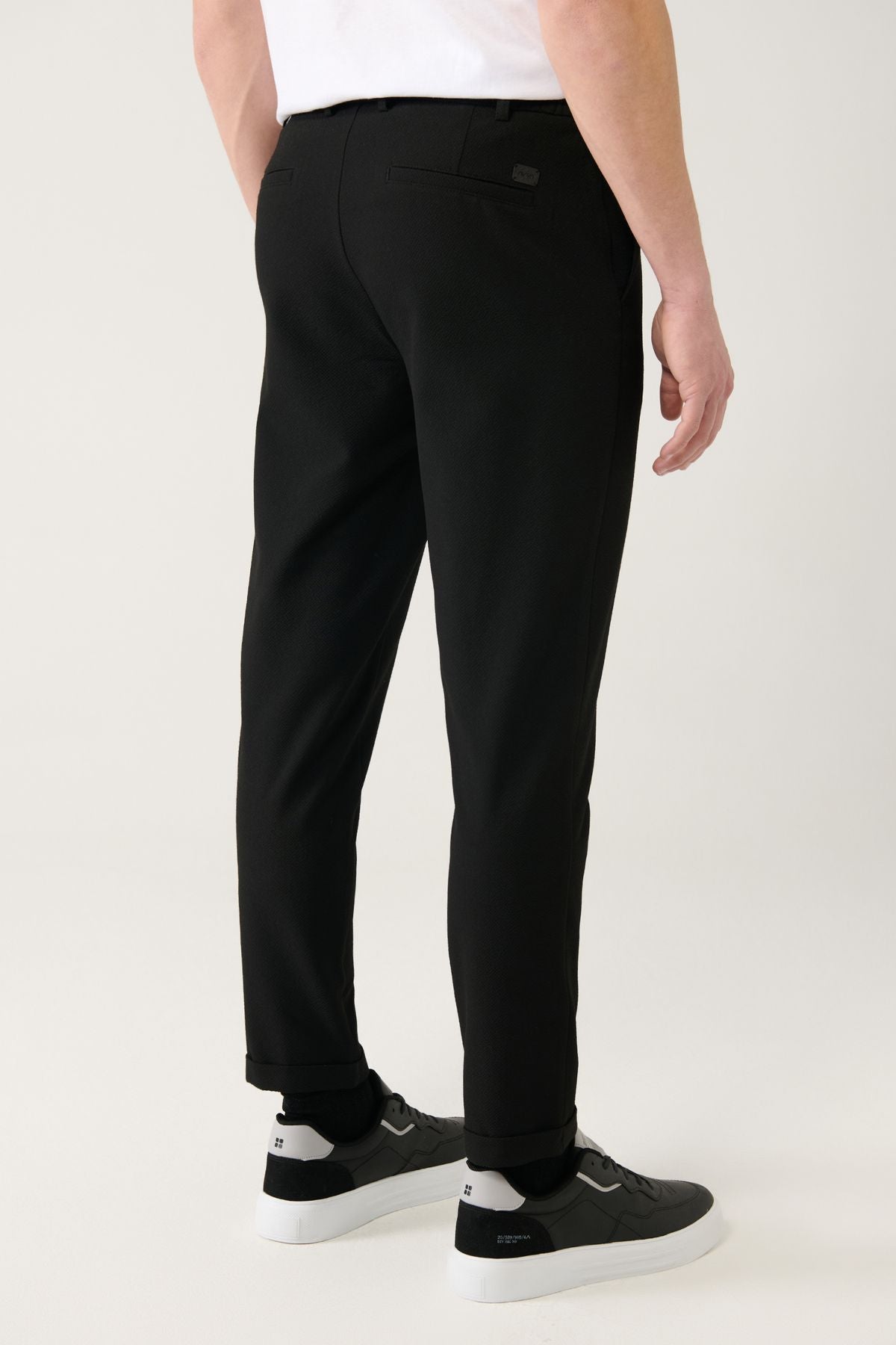 Men's Black Side Waist Wedding Wafer Nora Chino Pants B003033