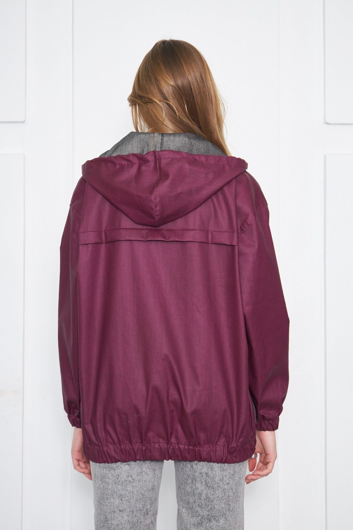 WOMEN'S PURPLE HAPPENED WATERPOOTED POCKET RAIN ARM-23Y001048