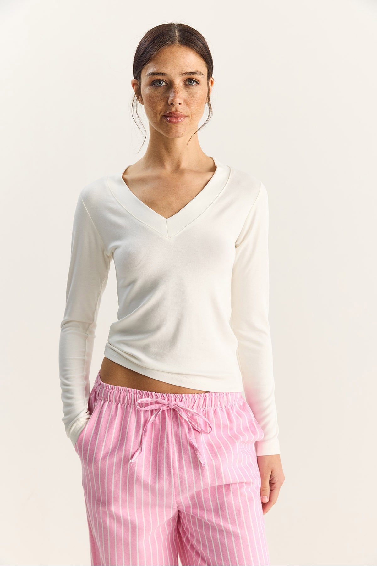 Women's Cotton V-Neck Blouse 141 60283830