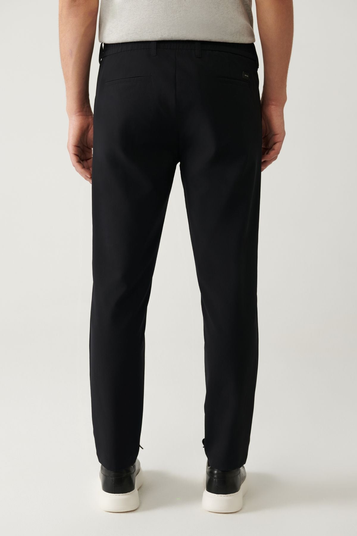Men's black waist rubber 360 degrees flexible technical fabric pants A41y3077