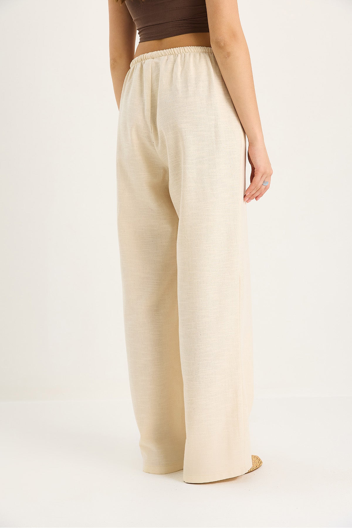 Women's Waist Tied Thin Linen Summer Loose Trousers 3236 60281079