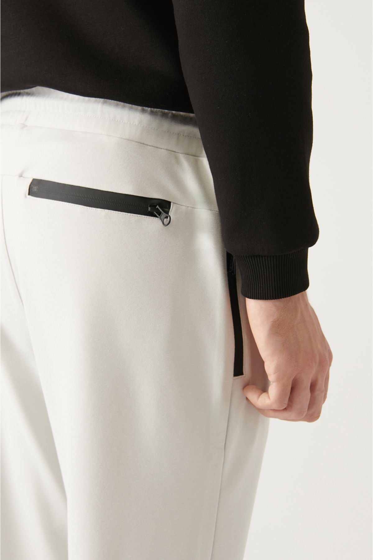 Men's Gray Waist Lacıklı Side Pocket Paçası Tire Tracksuit Six A31y3400