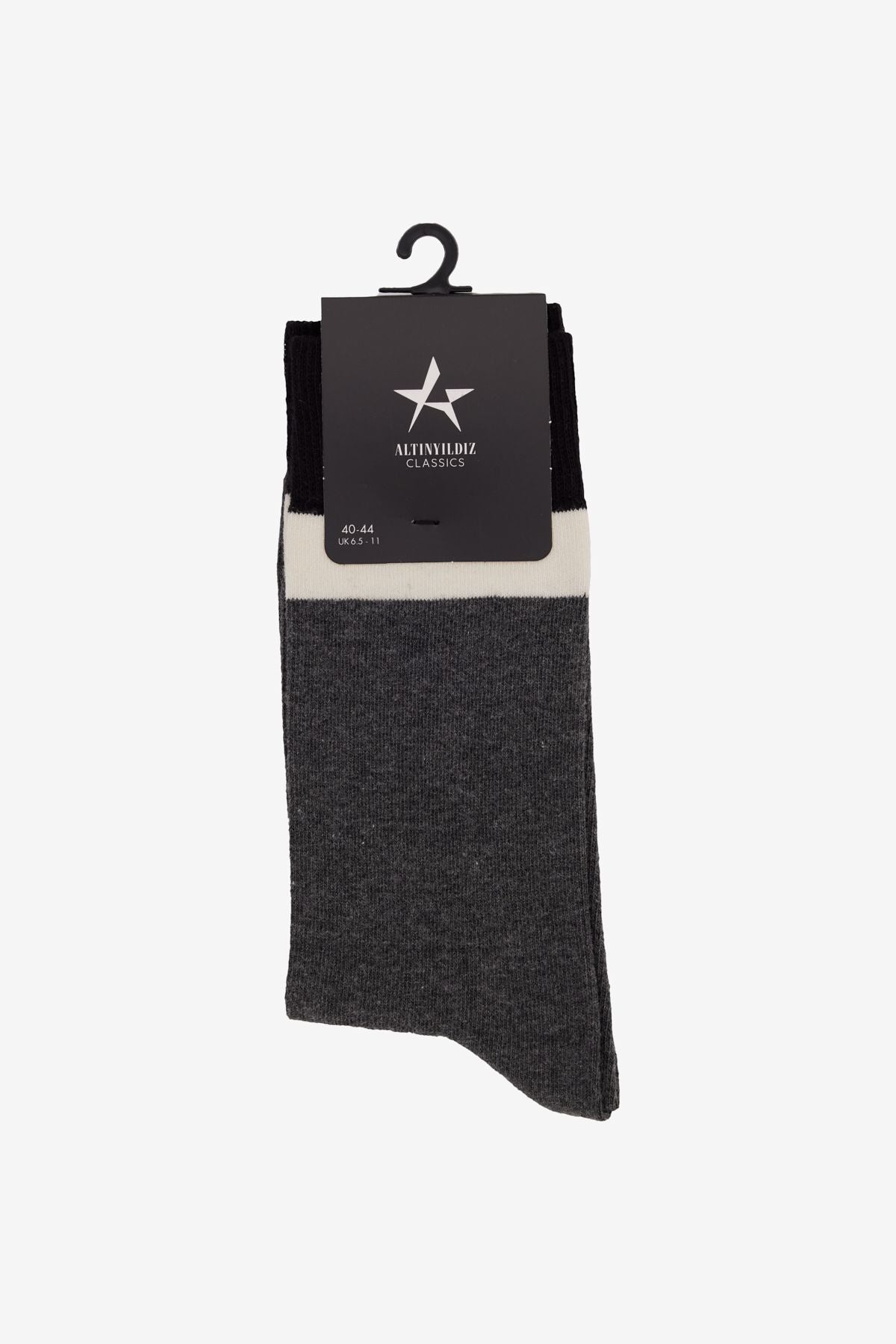 Men's anthracite-black patterned bambulu socket socks