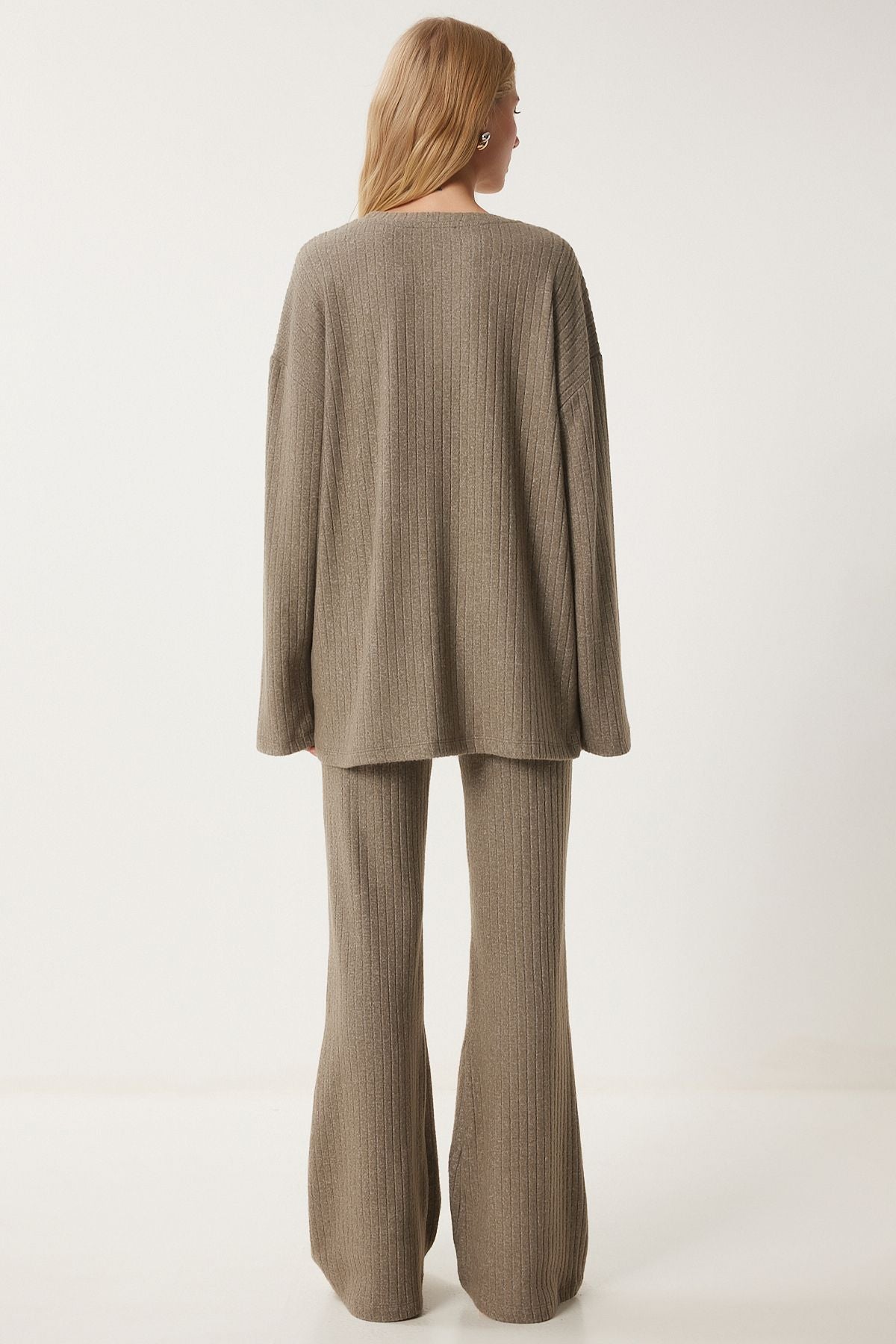 Female mink relaxed wick knitted blouse trousers rg00047