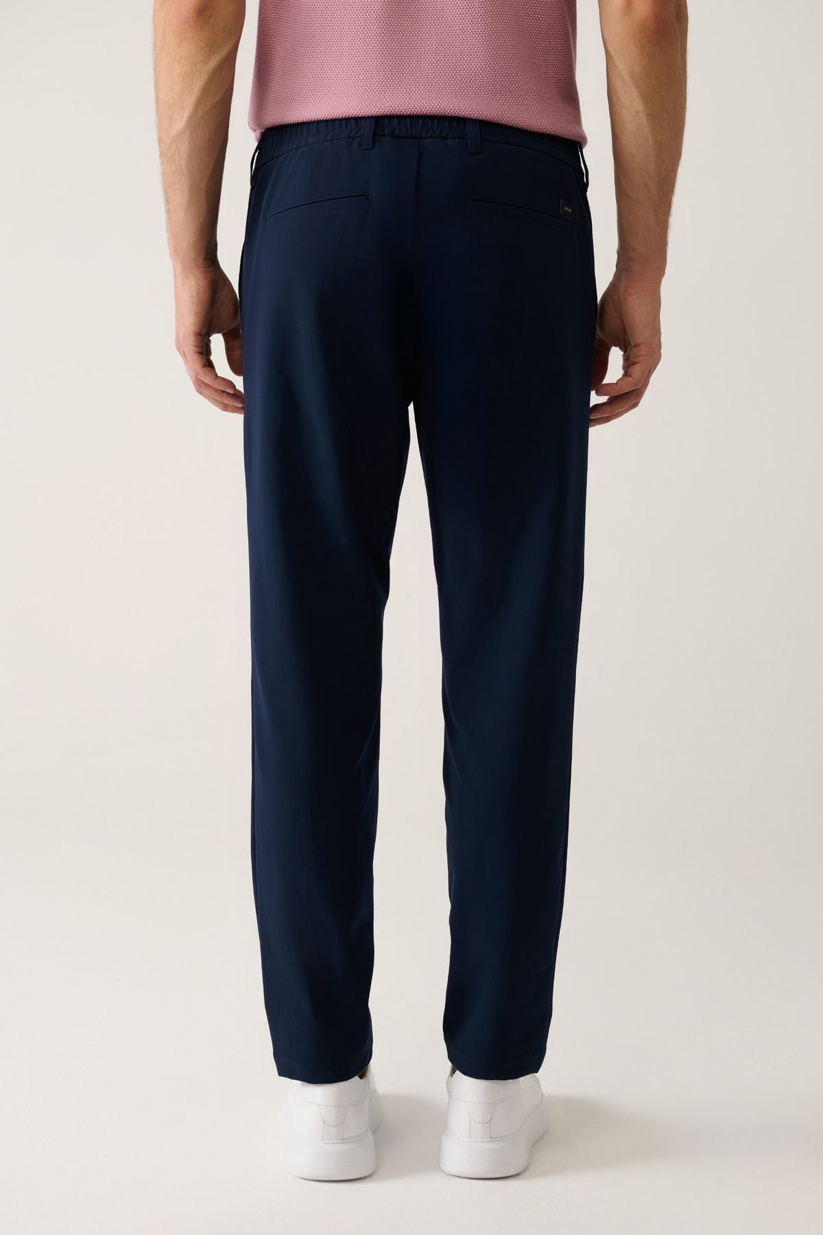 Men's navy blue waist tire 360 degrees flexible technical fabric pants A41y3077