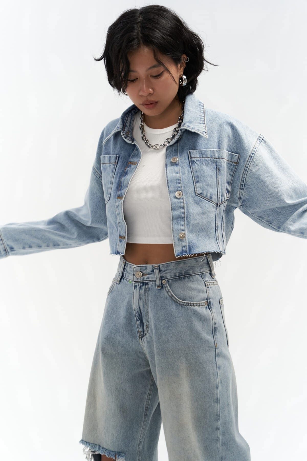 Darcey Light Blue Short Jean Jacket