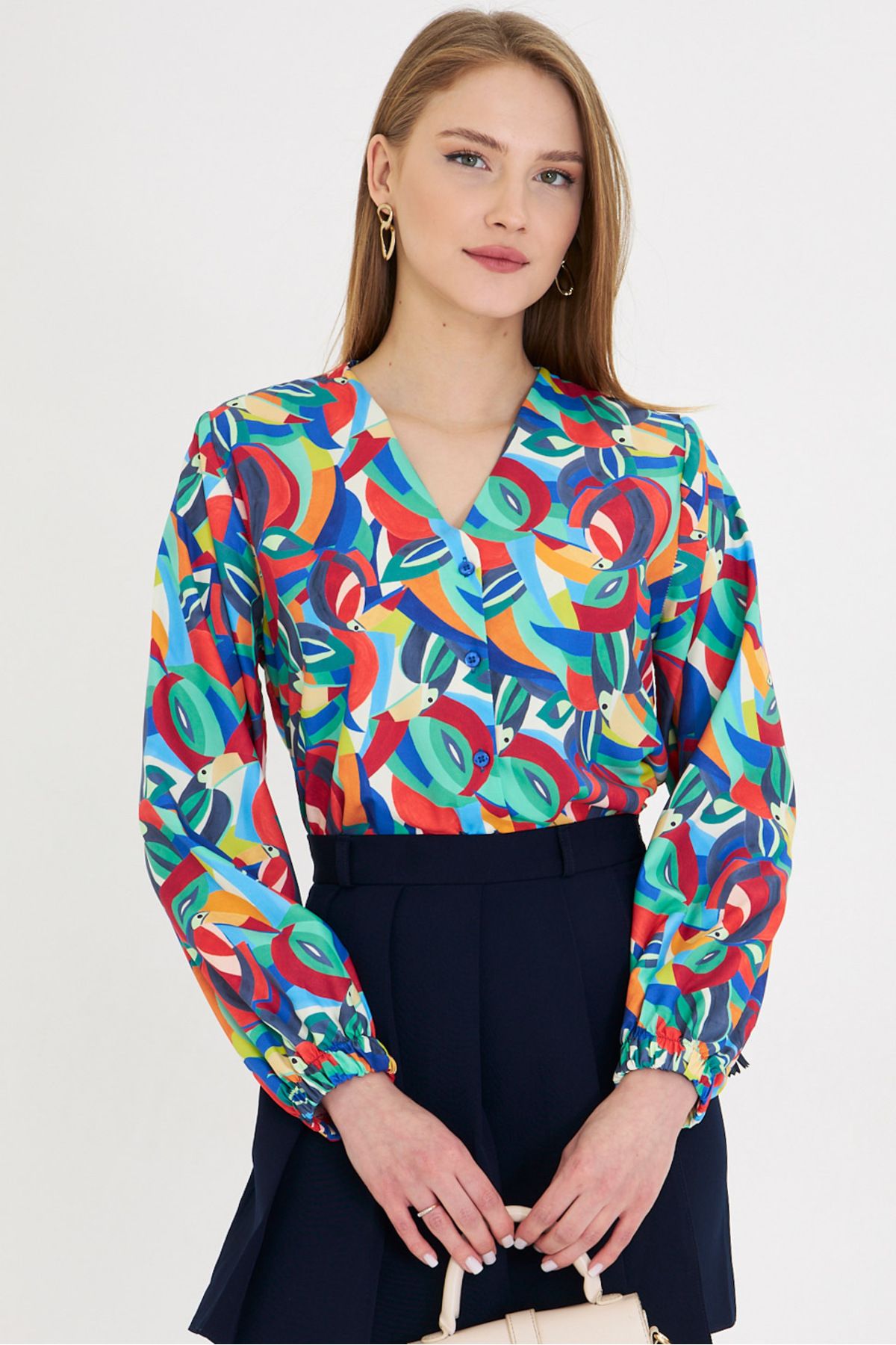 Women's Saks Sleeves with rubber patterned shirt ARM-25Y001014