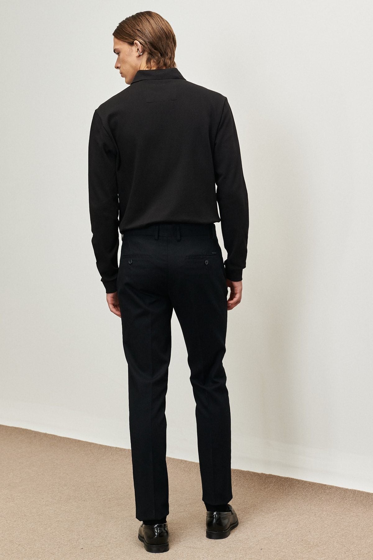 Men's black slim fit narrow -cut Amest Amelor Flexible Casual Pants