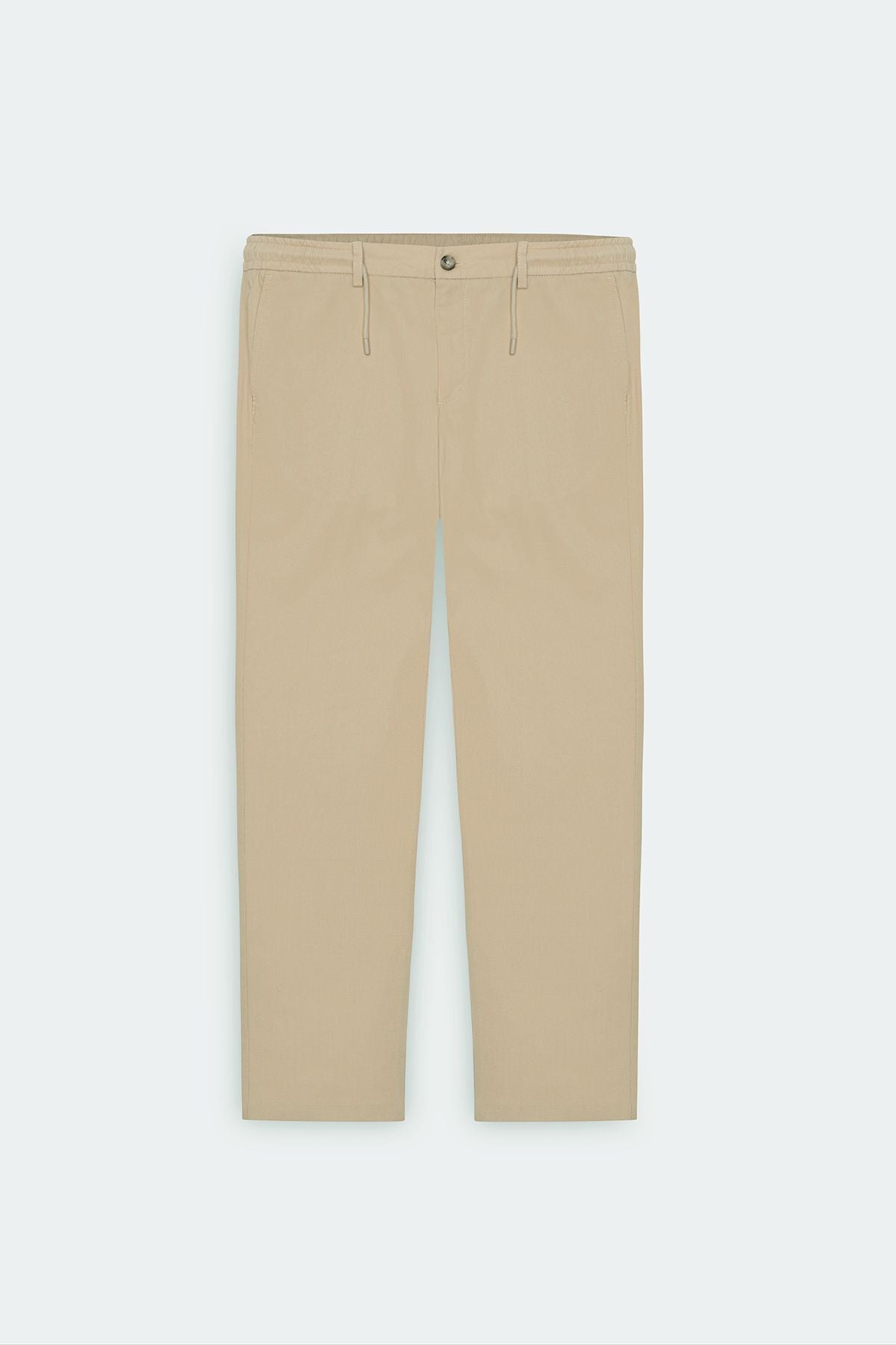 Men's Beige Comfort Fit Casual Cut Cotton Low Tinded Side Pocket Amelor Pants