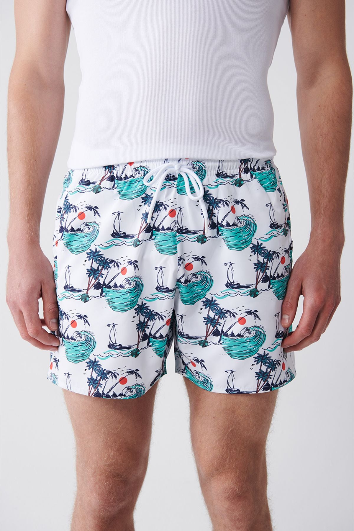 Men's Multicolour fast -drying Printed Standard Size Mayo Sea Short E003802