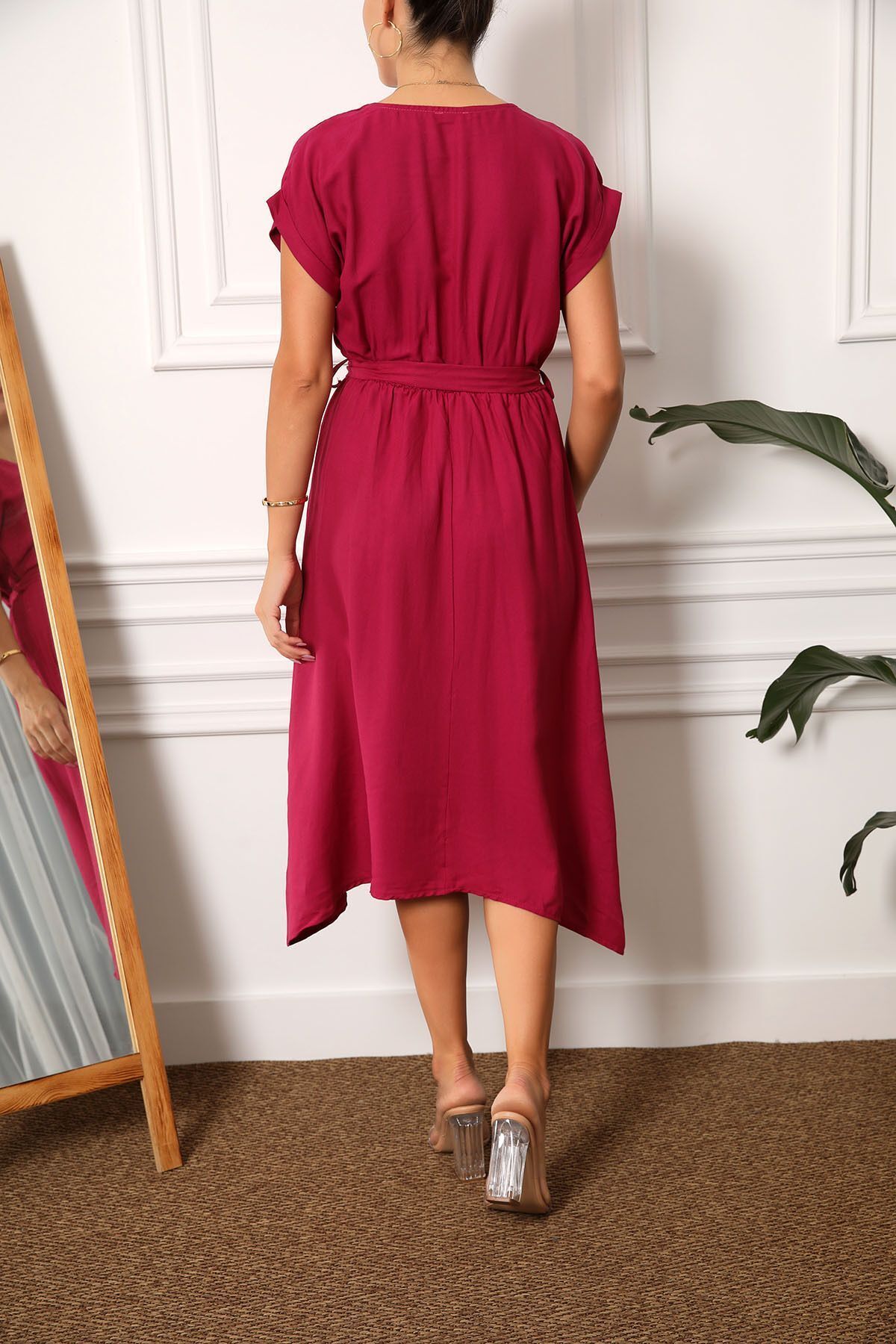 Women's Pins Waist Luckling Dress Arm-19y001060