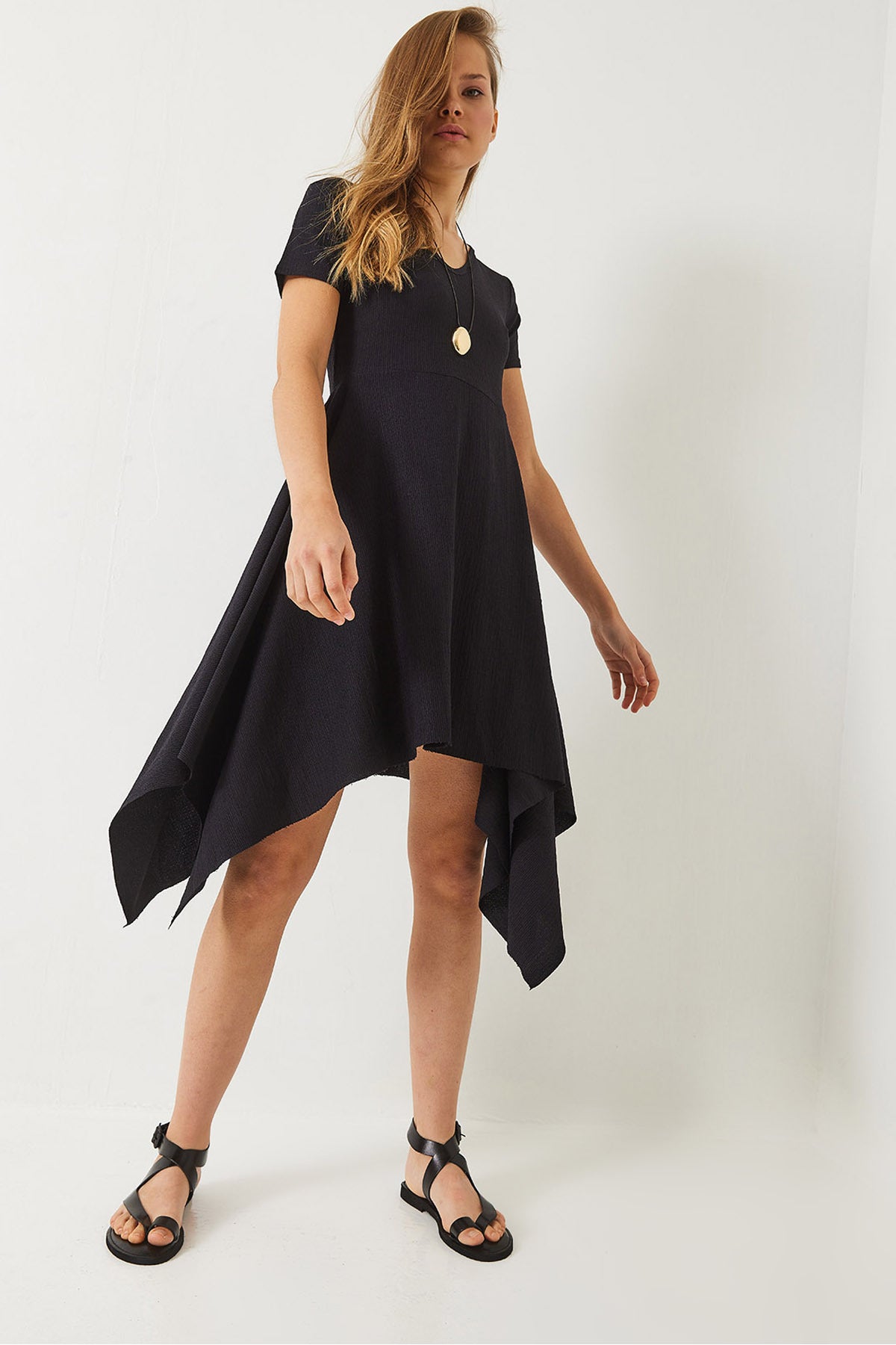 Women's Asymmetrical Cut Short Sleeve V-Neck Wrap Dress 60261560