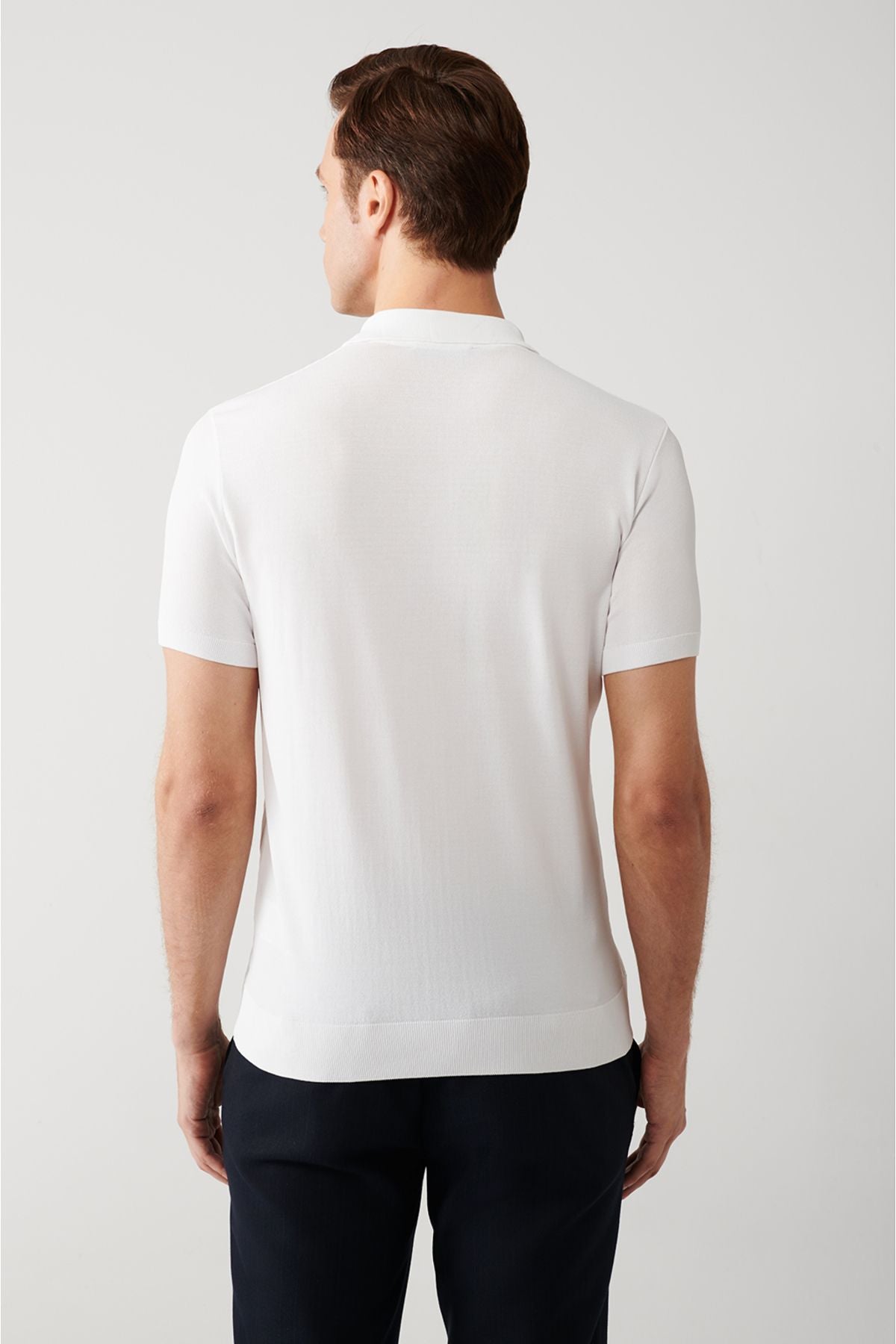 Men's ecru zipper texture rayon knitwear t-shirt a32y5028