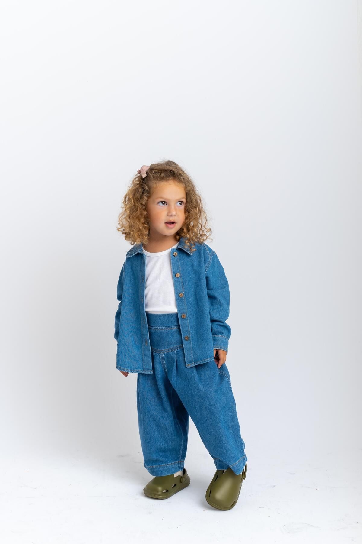 Pleated Jeans 2-7 Years Blue