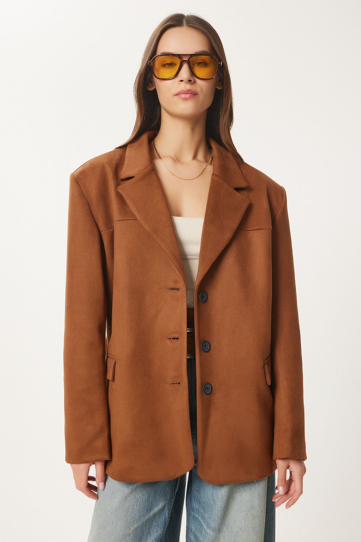 Woman Taba Premium Suede Blazer Jacket FN03443